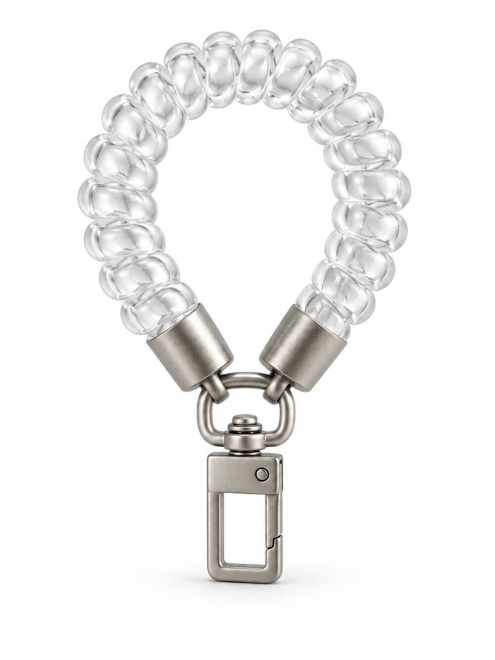 New Clear Coiled Phone Wristlet Lanyard